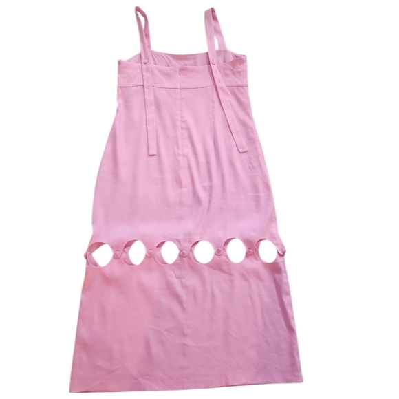 NWT Antonio Melani Dress Linen Blend Square Neck Cut Out Sheath Pink Midi Sz 12 - Picture 10 of 12